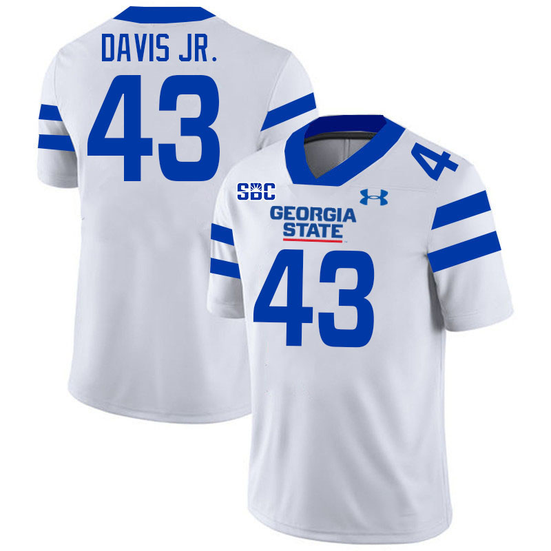 Georgia State Panthers #43 Chris Davis Jr. College Football Jerseys Stitched-White